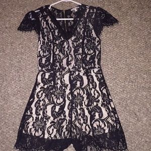 Black and white short romper